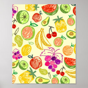 Affiche Motif de fruits