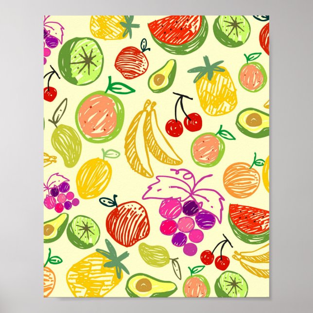 Affiche Motif de fruits (Devant)
