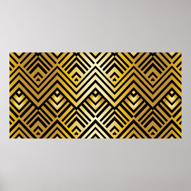 Affiche motif de géométrique Abstrait de style art déco, v (Devant)