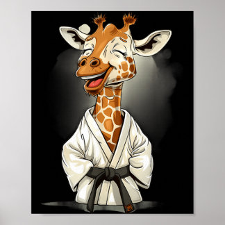 Affiche Motif de girafe karaté Taekwondo Jiu-Jitsu Mma