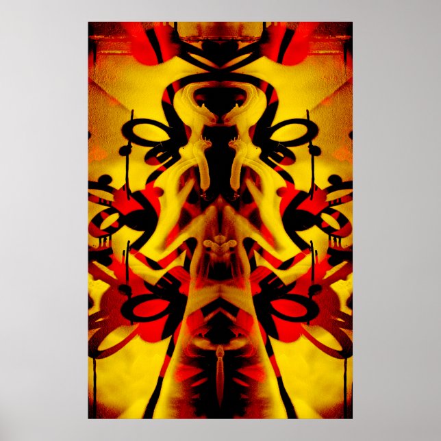 Affiche Motif de graffitis colorés (Devant)