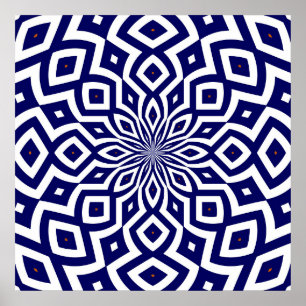 Affiche motif de gribouillis hypnotique