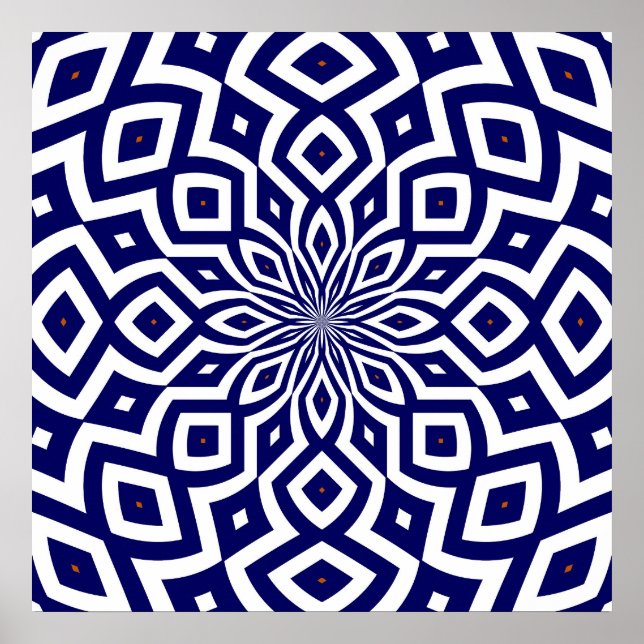 Affiche motif de gribouillis hypnotique (Devant)