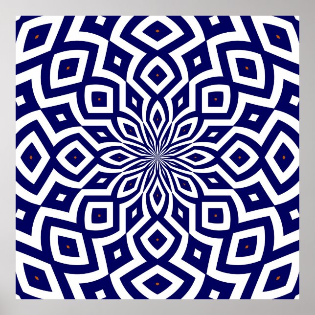 Affiche motif de gribouillis hypnotique (Devant)