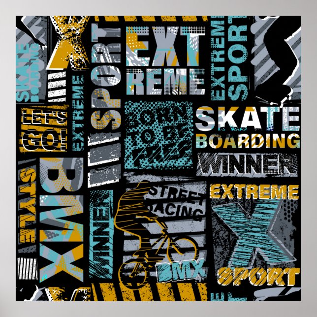 Affiche motif de grunge sans soudure Abstrait. Mode de sty (Devant)