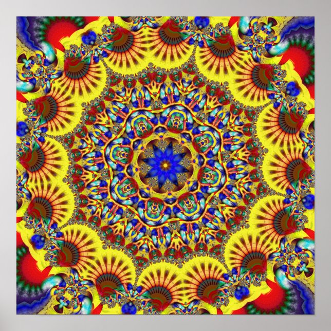 Affiche Motif de kaléidoscope coloré (Devant)