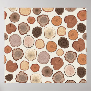 Affiche Motif de la forêt des anneaux d'arbre