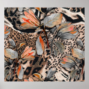 Affiche Motif de la peau animale africaine sauvage