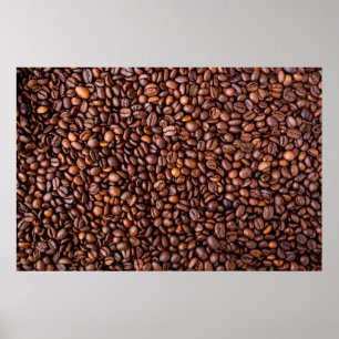 Affiche Motif de la texture alimentaire des fèves de café