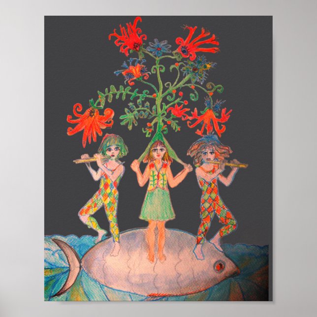 Affiche Motif de l'Arbre de Vie (Devant)