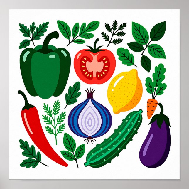 Affiche Motif de légume (Devant)