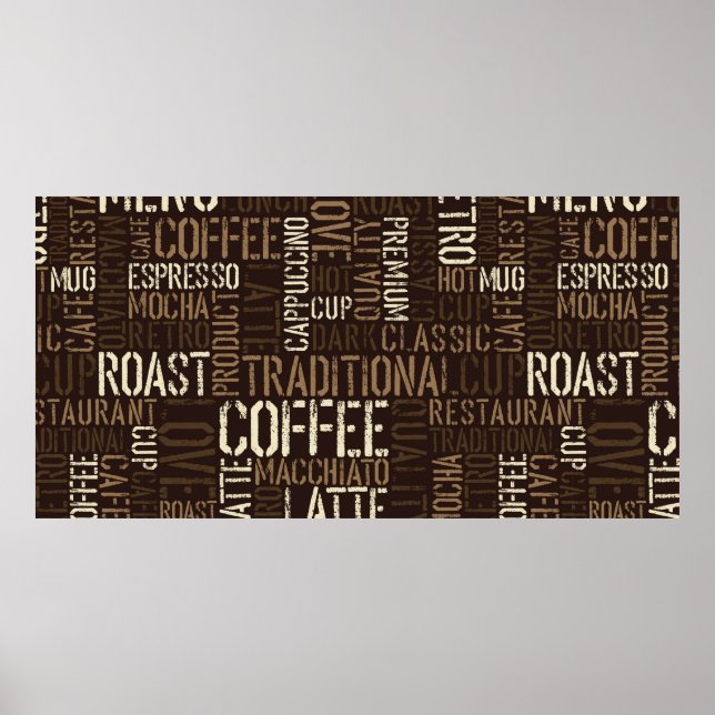Affiche Motif de l'expérience café sans couture (Devant)