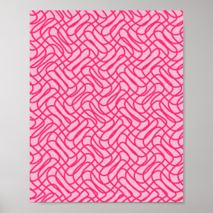 Affiche Motif de ligne Abstrait rose pâle