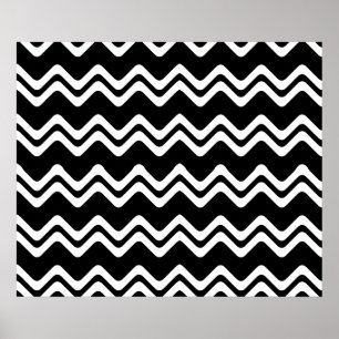 Affiche Motif de ligne double couleur Zig Zag