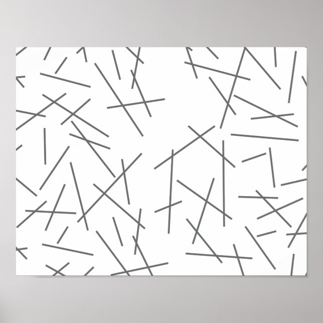 Affiche Motif de ligne graphique moderne, simple et désord (Devant)