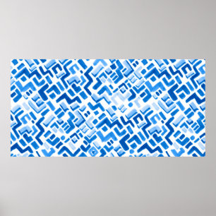 Affiche Motif de lignes et bandes d'aquarelle Abstraites