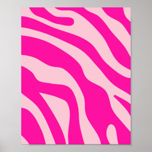 Affiche Motif de lignes rétro roses chaudes