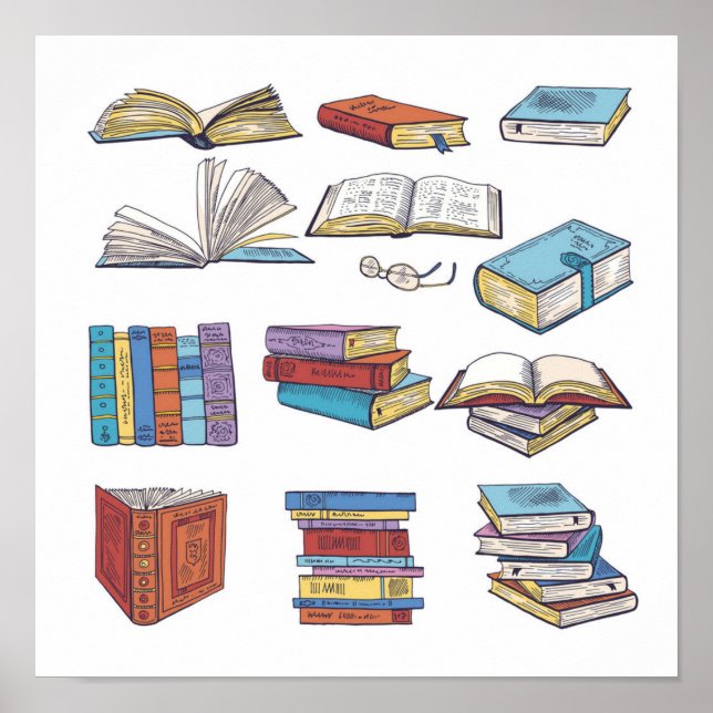 Affiche Motif de livre (Devant)