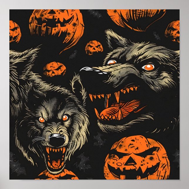 Affiche Motif de loup-garou à terre (Devant)