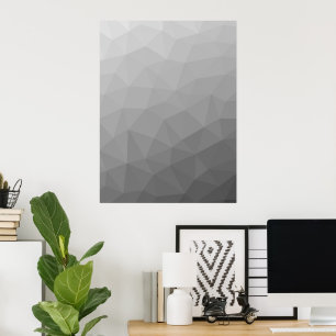 Affiche Motif de maille géométrique à dégradé gris