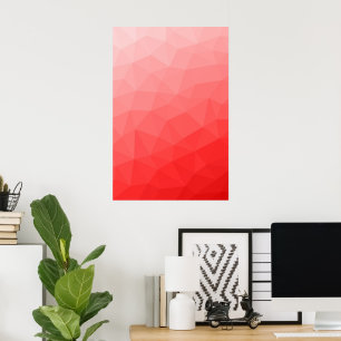 Affiche Motif de maille géométrique à dégradé rouge