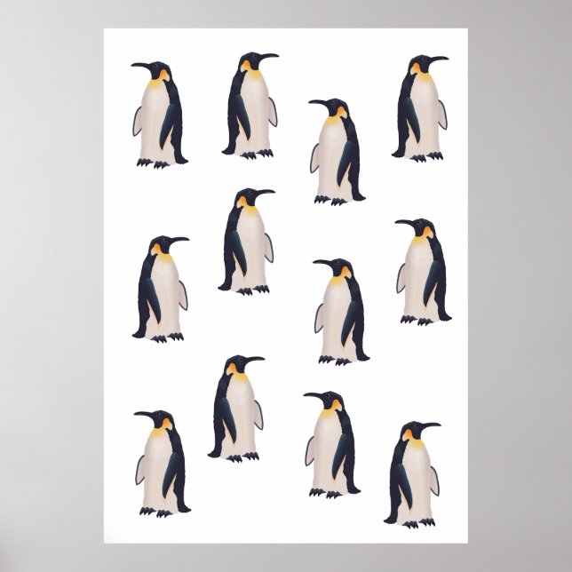 Affiche Motif de manchots mignons (Devant)