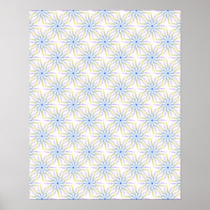 Affiche Motif de mandala coloré en explosion d'étoiles