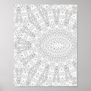 Affiche Motif de mandala en soleil éclatant tribal rayonna