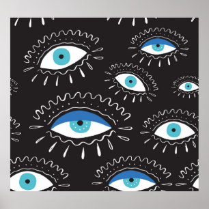 Affiche Motif de mode pour les yeux tribaux
