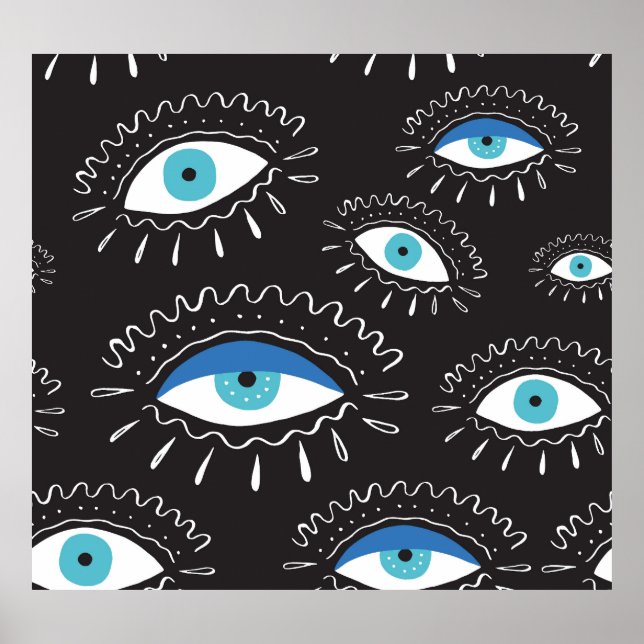Affiche Motif de mode pour les yeux tribaux (Devant)