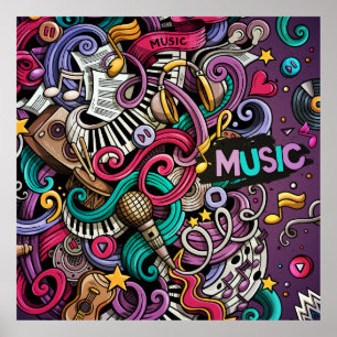 Affiche Motif de musique Abstrait