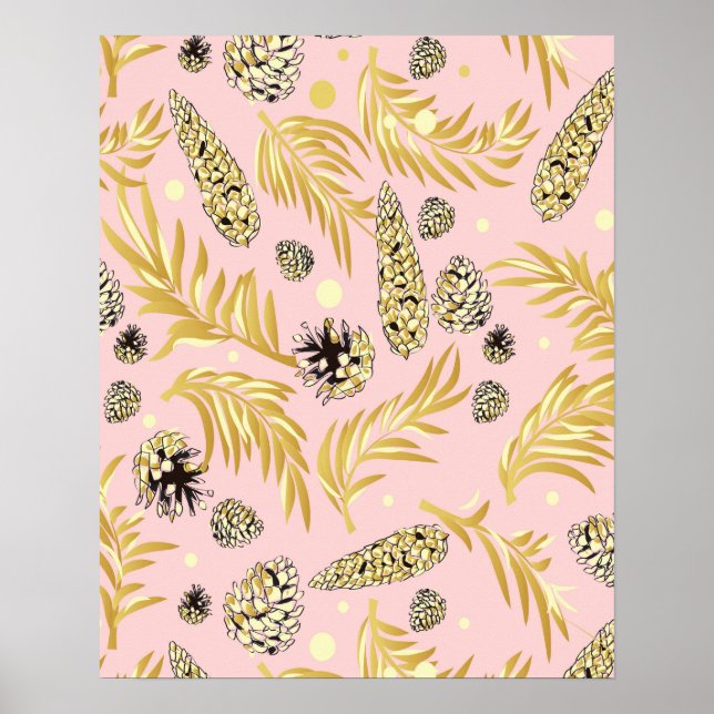 Affiche Motif de Noël, Pine Snow 4 (Devant)