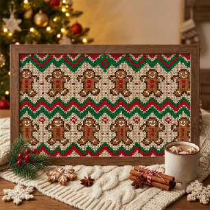 Affiche Motif de Noël pour bonhomme en pain d'épices à tri