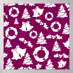 Affiche Motif de Noël violet
