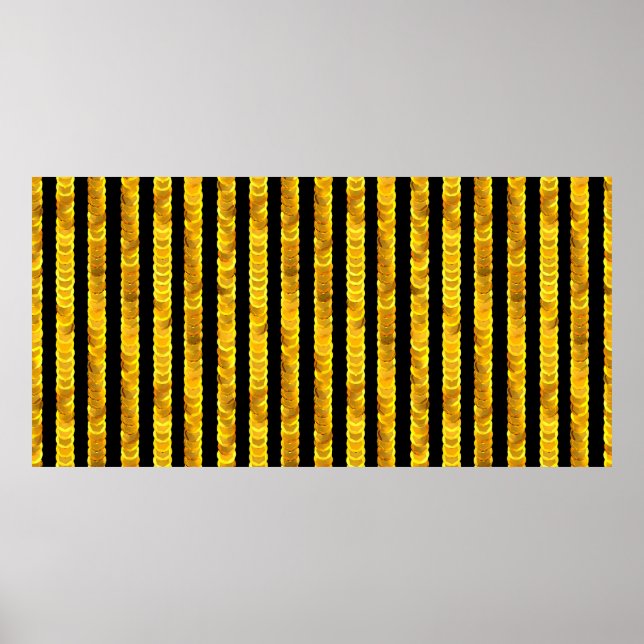 Affiche Motif de paillettes d'or (Devant)