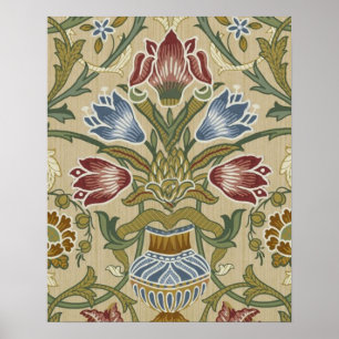 Affiche Motif de papier peint floral en brocart de William
