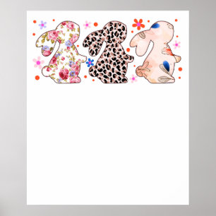 Affiche motif de Pâques lapin, rétro, vintage