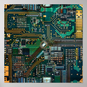 Affiche Motif de PCB complexe