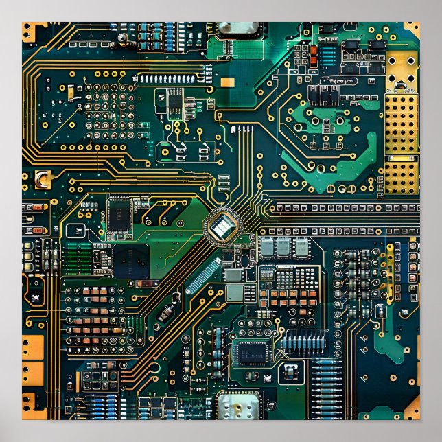 Affiche Motif de PCB complexe (Devant)