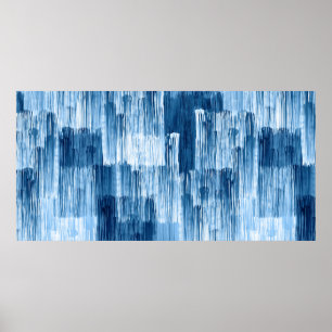 Affiche Motif de peinture Abstrait bleu