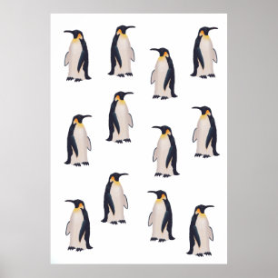 Affiche Motif de pingouins mignons