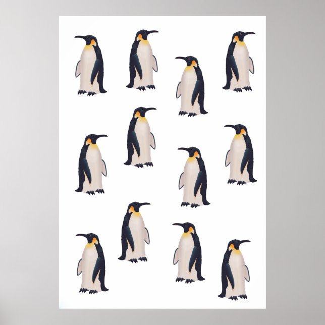 Affiche Motif de pingouins mignons (Devant)