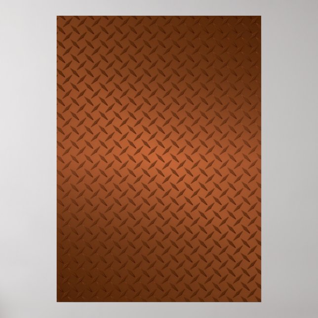 Affiche Motif de plaque diamant en cuivre brillant (Devant)