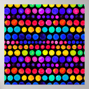 Affiche Motif de points de peinture colorés