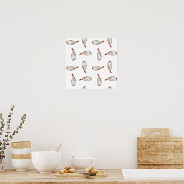 Affiche Motif de poisson (Cuisine)