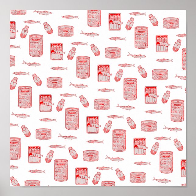 Affiche Motif de poisson à l'étain (Devant)