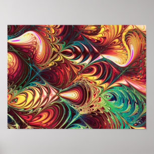 Affiche Motif de poisson fractal