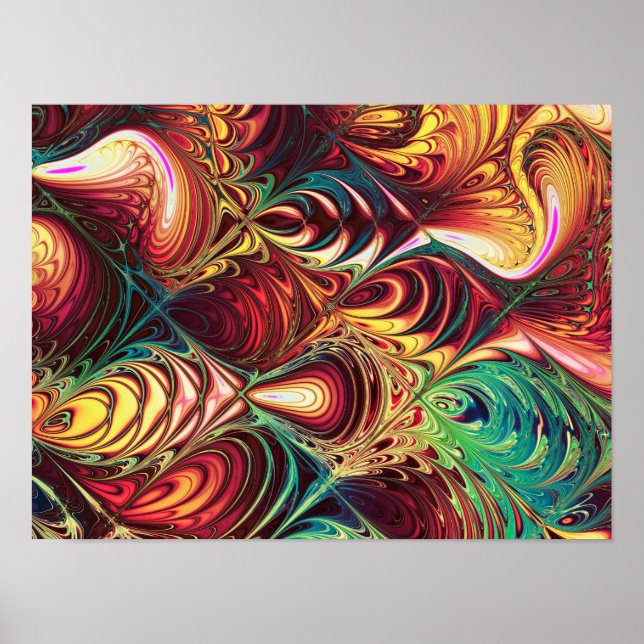 Affiche Motif de poisson fractal (Devant)