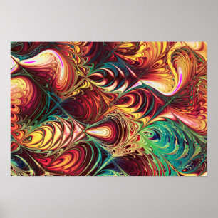 Affiche Motif de poisson fractal