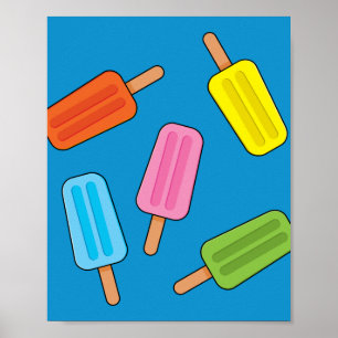 Affiche Motif de Popsicles colorés assortis